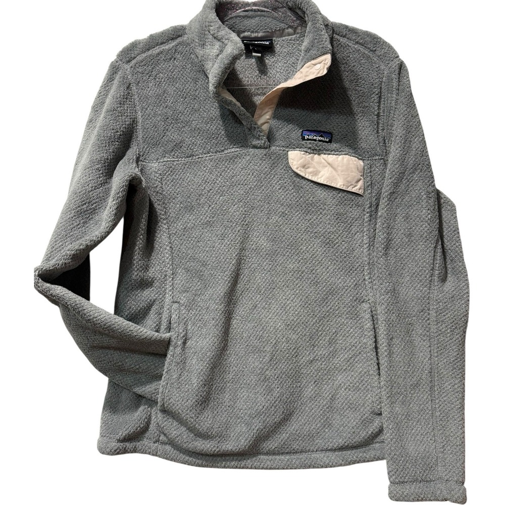 PATAGONIA Fleece Gray Thermal Pullover Snap-T  Jacket Women's Large